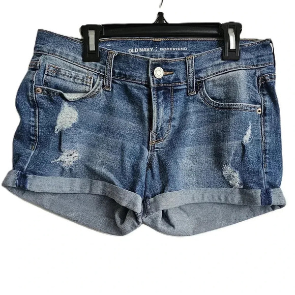 Old Navy Boyfriend Distressed Jean Shorts Size 0 - Picture 1 of 5